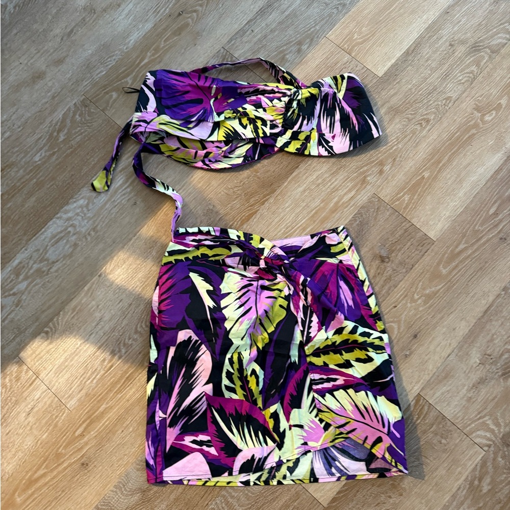 Tropical Print Women's Swim Set